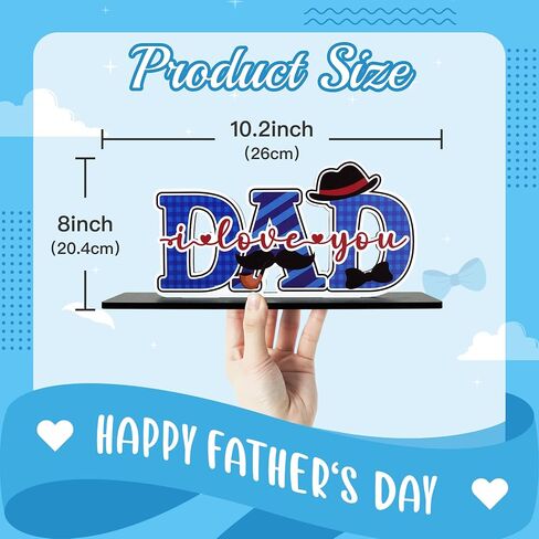 Putuo Decor Father's Day Table Centerpiece Happy Father's Day Wood Sign Father's Day Decorations, DAD I Love You Father's Day Wood Sign for Table, Meaningful Gifts for Dad, Father's Day Party Supplies in Saudi Arabia