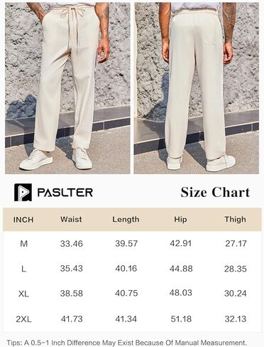 سراويل PASLTER الرجالية الكاجوال برباط خصر مطاطي فضفاض مناسب للصيف والشاطئ واليوجا in Kuwait