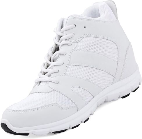 CALTO Men's Invisible Height Increasing Elevator Shoes - Leather/Mesh Lace-up Sporty Trainers - 4 Inches Taller in Saudi Arabia