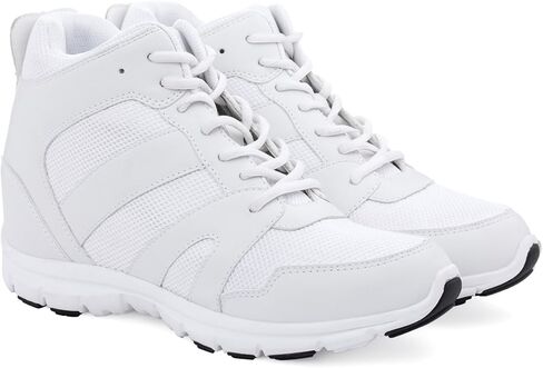 CALTO Men's Invisible Height Increasing Elevator Shoes - Leather/Mesh Lace-up Sporty Trainers - 4 Inches Taller in Saudi Arabia