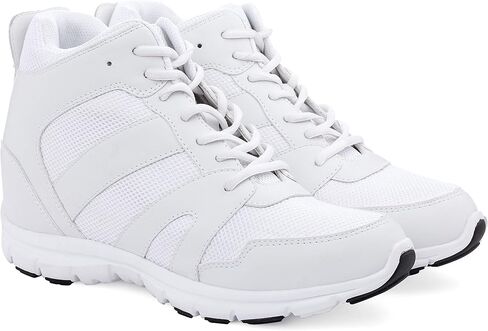 CALTO Men's Invisible Height Increasing Elevator Shoes - Leather/Mesh Lace-up Sporty Trainers - 4 Inches Taller in Saudi Arabia