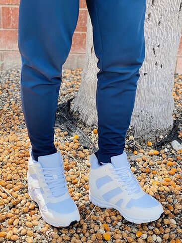 CALTO Men's Invisible Height Increasing Elevator Shoes - Leather/Mesh Lace-up Sporty Trainers - 4 Inches Taller in Saudi Arabia