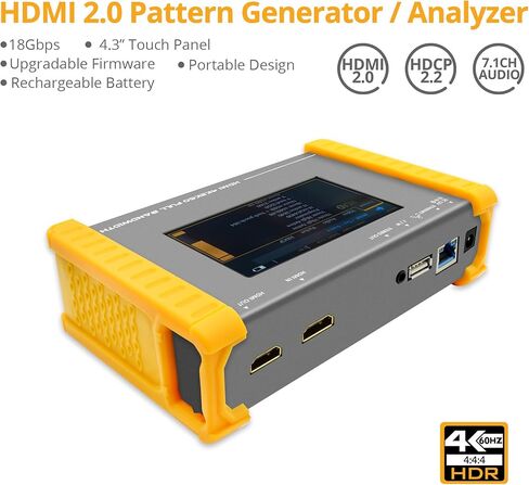مولد ومحلل أنماط الفيديو gofanco Prophecy - 4K 60HZ 4:4:4 HDMI 2.0، لوحة لمس 4.3 بوصة، تعمل بالبطارية، HDR، HDMI 2.0a، HDCP 2.2، اختبار EDID، 18 جيجابت في الثانية، متوافق مع TAA (PRO-HDMI2Gen) in Kuwait