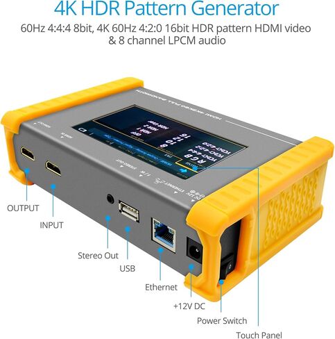 مولد ومحلل أنماط الفيديو gofanco Prophecy - 4K 60HZ 4:4:4 HDMI 2.0، لوحة لمس 4.3 بوصة، تعمل بالبطارية، HDR، HDMI 2.0a، HDCP 2.2، اختبار EDID، 18 جيجابت في الثانية، متوافق مع TAA (PRO-HDMI2Gen) in Kuwait