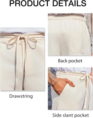 سراويل PASLTER الرجالية الكاجوال برباط خصر مطاطي فضفاض مناسب للصيف والشاطئ واليوجا in Kuwait