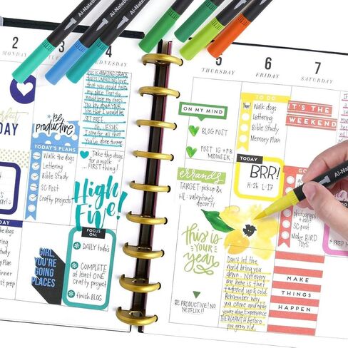 ai-natebok 60 Colors Dual Tip Brush Art Marker Pens, Coloring Markers, Fine & Brush Tip Pen for Bullet Journal Adult Coloring Book Note Taking Planner Drawing Doodle Card Making Art Supplier in Kuwait