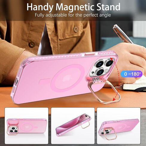 BENTOBEN for iPhone 15 Pro Max Magnetic Phone Case [Compatible with MagSafe] Kickstand Design Shockproof Protective Bumper Drop Protection Girls Women Boys Men iPhone 15 Pro Max Phone Cover, Black in Saudi Arabia