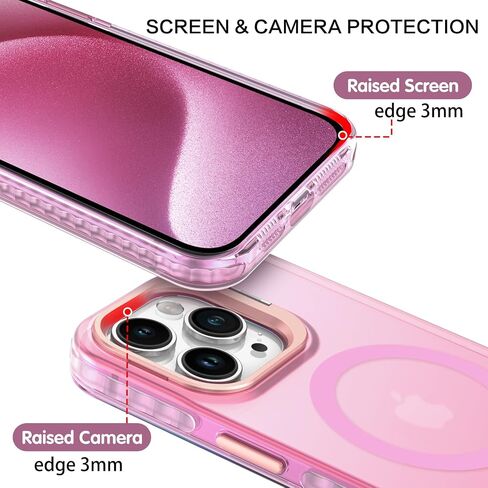 BENTOBEN for iPhone 15 Pro Max Magnetic Phone Case [Compatible with MagSafe] Kickstand Design Shockproof Protective Bumper Drop Protection Girls Women Boys Men iPhone 15 Pro Max Phone Cover, Black in Saudi Arabia