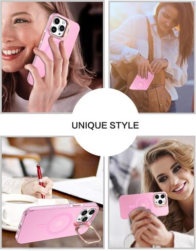 BENTOBEN for iPhone 15 Pro Max Magnetic Phone Case [Compatible with MagSafe] Kickstand Design Shockproof Protective Bumper Drop Protection Girls Women Boys Men iPhone 15 Pro Max Phone Cover, Black in Saudi Arabia