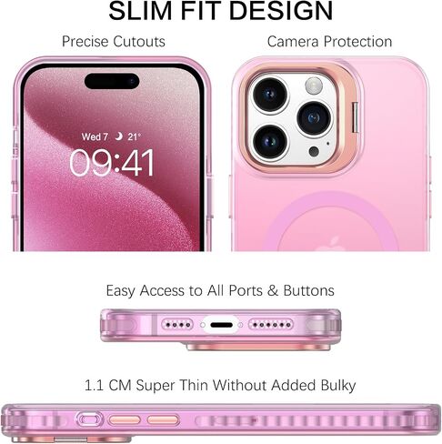 BENTOBEN for iPhone 15 Pro Max Magnetic Phone Case [Compatible with MagSafe] Kickstand Design Shockproof Protective Bumper Drop Protection Girls Women Boys Men iPhone 15 Pro Max Phone Cover, Black in Saudi Arabia