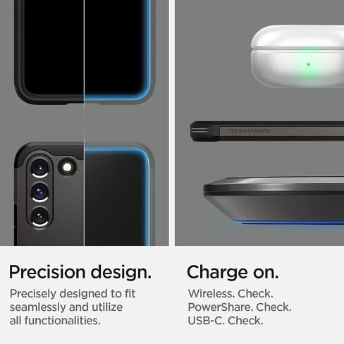 Spigen Tough Armor Designed for Galaxy S22 Case (2022) - Black in Saudi Arabia
