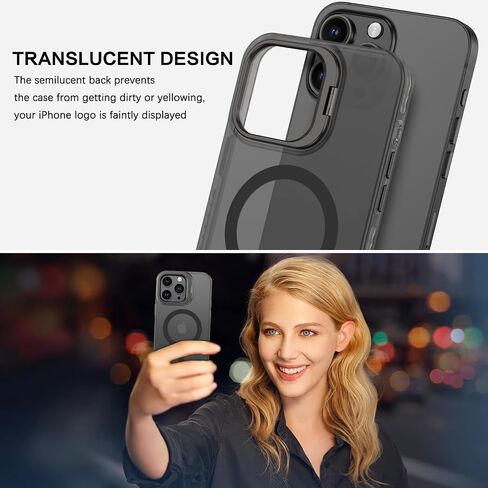 BENTOBEN for iPhone 15 Pro Max Magnetic Phone Case [Compatible with MagSafe] Kickstand Design Shockproof Protective Bumper Drop Protection Girls Women Boys Men iPhone 15 Pro Max Phone Cover, Black in Saudi Arabia