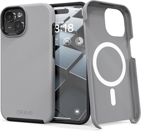 Crave Dual Guard متوافق مع حافظة iPhone 15، متوافقة مع حافظة MagSafe مزدوجة الطبقة للحماية من الصدمات لهاتف Apple iPhone 15 (6.1") - أخضر غابة in Kuwait