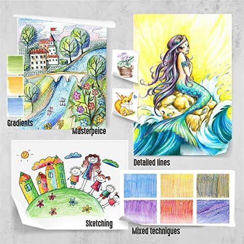 AAE 48 Pieces Colored Pencils for Adults coloring books, Vibrant art coloring pencils | Soft Core Color Pencil set for Shading, Sketching, Kids Beginners and Artists in Saudi Arabia