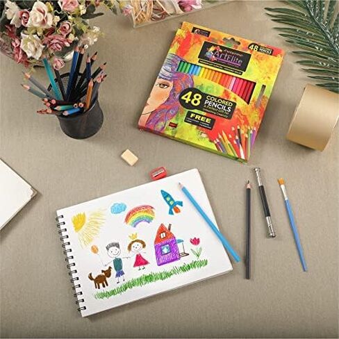 AAE 48 Pieces Colored Pencils for Adults coloring books, Vibrant art coloring pencils | Soft Core Color Pencil set for Shading, Sketching, Kids Beginners and Artists in Saudi Arabia
