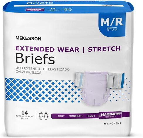 McKesson Extended Wear Maximum Absorbency Incontinence Brief, Medium, McKesson Brand ONBMR, 14 Count in Saudi Arabia