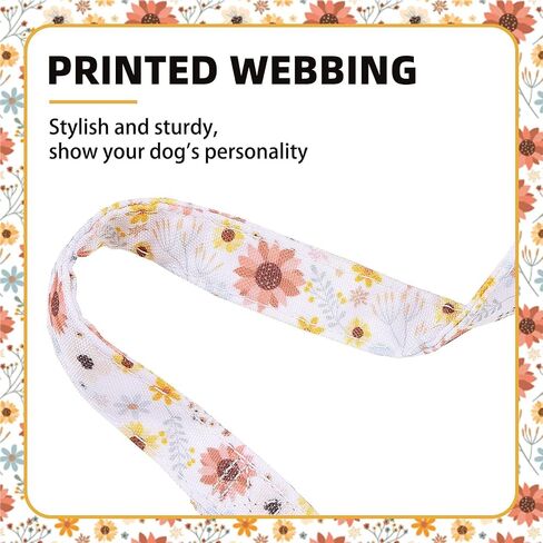 PUPTECK Cute Floral Dog Collar, Soft Cloth Fabric Dog Collars for Small Medium Large Dogs, Adjustable Puppy Collar with Pendant for Male Female Boys Girls Accessories in Saudi Arabia