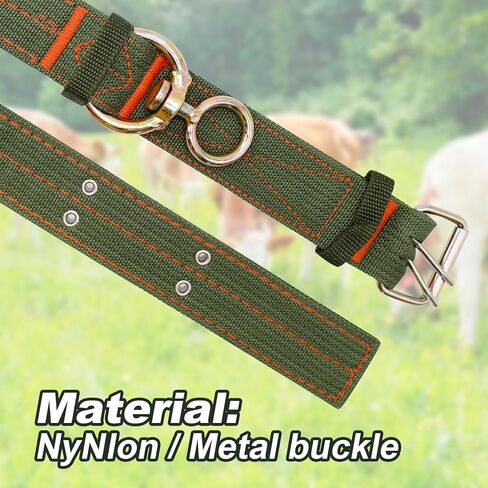 2Pcs Adjustable 59.05inch Cow Collar with 2-Rows Metal Buckle Four-Layer Nylon Thickened Cow Collar Ring Metal Buckle Traction Chain for Cattle, Dog, Horse, Sheep, Camel in Saudi Arabia