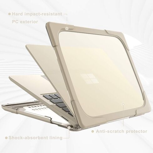 BATYUE Slim Hard Shell Case for 12.4-inch Microsoft Surface Laptop Go (2020 Release) / Surface Laptop Go 2 (2022 Release) with Touch Screen.[Fold Kickstand] Cover for Laptop Go 12.4 Inch.(Grey) in Saudi Arabia