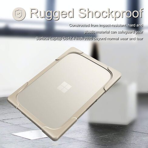 BATYUE Slim Hard Shell Case for 12.4-inch Microsoft Surface Laptop Go (2020 Release) / Surface Laptop Go 2 (2022 Release) with Touch Screen.[Fold Kickstand] Cover for Laptop Go 12.4 Inch.(Grey) in Saudi Arabia