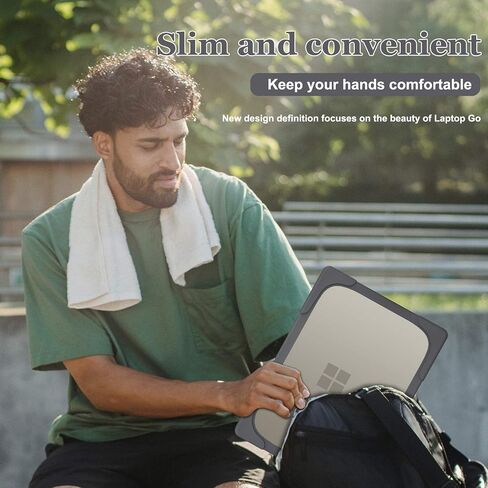 BATYUE Slim Hard Shell Case for 12.4-inch Microsoft Surface Laptop Go (2020 Release) / Surface Laptop Go 2 (2022 Release) with Touch Screen.[Fold Kickstand] Cover for Laptop Go 12.4 Inch.(Grey) in Saudi Arabia