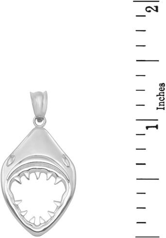 925 Sterling Silver Jaws Shark Head Mouth Open Charm Pendant in Saudi Arabia