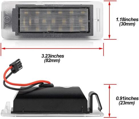 NSLUMO LED License Plate Light Assembly for 2014-2019 Chevy Corvette C7 Impala SS Traverse, 2011-2019 Ca'dillac CTS XTS SRX, OEM Replacement 6000K Xenon White 18-SMD Error Free Led Tag Light in Saudi Arabia