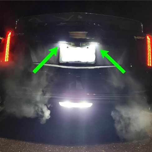 NSLUMO LED License Plate Light Assembly for 2014-2019 Chevy Corvette C7 Impala SS Traverse, 2011-2019 Ca'dillac CTS XTS SRX, OEM Replacement 6000K Xenon White 18-SMD Error Free Led Tag Light in Saudi Arabia