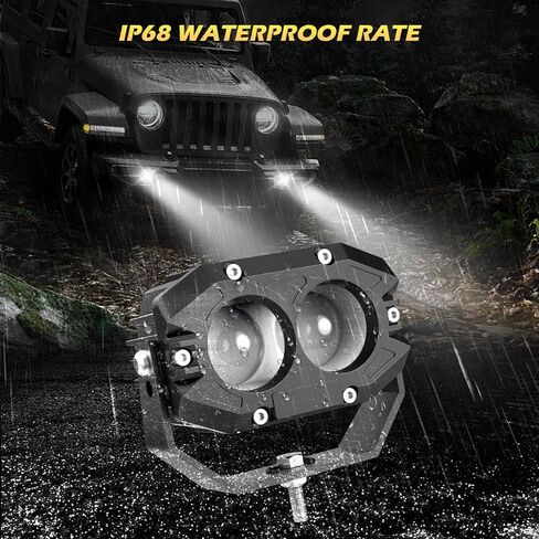 مصابيح LED مستديرة للطرق الوعرة، 4 بوصة 100 واط LED بقعة ضوء 10000 لومن، ضوء عمل مساعد للقيادة أكثر سطوعًا لسقف ممتص الصدمات A-Pillar ATV UTV SUV Truck Jeep - 2Pack in Kuwait
