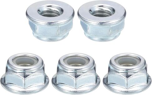 uxcell 1/4"x20mm Flange Nylon Insert Lock Nuts, 10Pcs Carbon Steel Hex Lock Nuts Self Locking Nuts for Industrial Construction Fasteners, White in Saudi Arabia