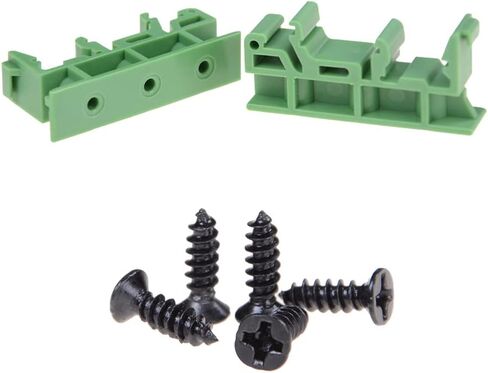 50Sets C45 DIN Rail PCB Mounting Black Bracket Holder Carrier Clips for Width 35mm or 15mm Din Rail in Saudi Arabia