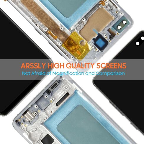 لاستبدال شاشة Samsung Galaxy S10 Plus، شاشة LCD لهاتف Samsung Galaxy s10+ G975F G975U G975W 6.4 بوصة مجموعة محول رقمي للوحة شاشة تعمل باللمس مع أدوات (فضي مع إطار) in Kuwait