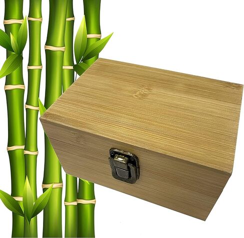 Bamboo Stash Box storage (6.1 X4 X 3.25 inch), Brown in Saudi Arabia