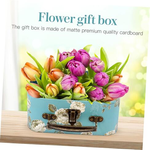 3 قطع من ثلاث قطع من حقائب الهدايا، حقيبة عتيقة، حقيبة من الورق المقوى على شكل زهرة، صندوق قبعة مع غطاء، متوسط، MMYS947229N013V6BD7QTU in Kuwait