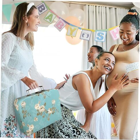 3 قطع من ثلاث قطع من حقائب الهدايا، حقيبة عتيقة، حقيبة من الورق المقوى على شكل زهرة، صندوق قبعة مع غطاء، متوسط، MMYS947229N013V6BD7QTU in Kuwait