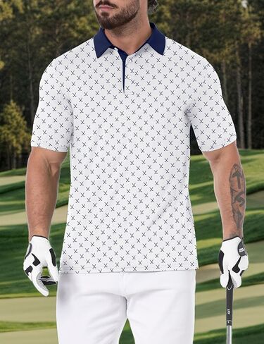 Askdeer Men's Golf Polo Shirts Short Sleeve Performance Dry Fit Polo Shirt Moisture Wicking Casual Golf Shirts in Saudi Arabia