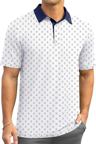 Askdeer Men's Golf Polo Shirts Short Sleeve Performance Dry Fit Polo Shirt Moisture Wicking Casual Golf Shirts in Saudi Arabia