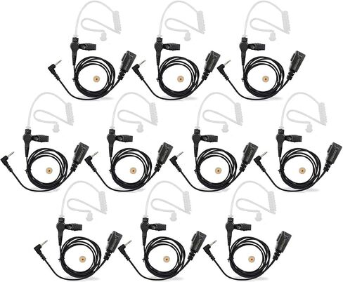 abcGoodefg Covert Acoustic Tube 2 Two Way Radio Earpiece Headset Police PTT Mic for Motorola Talkabout Walkie Talkie MH230R MR350R MS350R MT350R T200 T400 T600, 1 Pin 2.5mm, 2-Pack in Saudi Arabia
