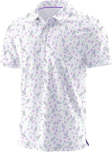 قمصان بولو جولف للرجال من Askdeer بأكمام قصيرة وأداء جاف وقميص بولو كاجوال ماص للرطوبة in Kuwait