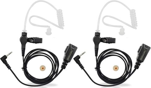 abcGoodefg Covert Acoustic Tube 2 Two Way Radio Earpiece Headset Police PTT Mic for Motorola Talkabout Walkie Talkie MH230R MR350R MS350R MT350R T200 T400 T600, 1 Pin 2.5mm, 2-Pack in Saudi Arabia
