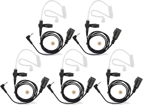 abcGoodefg Covert Acoustic Tube 2 Two Way Radio Earpiece Headset Police PTT Mic for Motorola Talkabout Walkie Talkie MH230R MR350R MS350R MT350R T200 T400 T600, 1 Pin 2.5mm, 2-Pack in Saudi Arabia