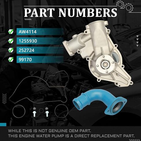 IRONTEK Engine Water Pump AW4114 Fit for Ford (1996 for F-250/1999-2003 for F-250 Super Duty/ 1996-1997 for F-350/1999-2003 for F-350 Super Duty) #1255930 252724 in Saudi Arabia