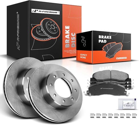 A-Premium 14.17 in (360 mm) Front Drilled and Slotted Disc Brake Rotors + Ceramic Pads Kit Compatible with Select Dodge and Ram Models - Ram 2500 & Ram 3500 09-10, 2500 & 3500 11-18, 6-PC Set in Saudi Arabia
