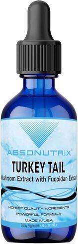 مستخلص فطر ذيل الديك الرومي Absonutrix 590 مجم، سائل 4 أونصة، 200 حصة، صنع في الولايات المتحدة الأمريكية، سريع الامتصاص، مكونات فعالة عالية الجودة، تم اختباره من قبل طرف ثالث، غير معدّل وراثيًا، معتمد من GMP in Kuwait