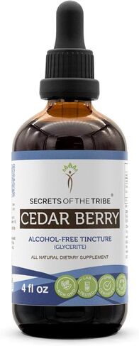 Secrets of the Tribe Cedar Berry Alcohol-Free Liquid Extract, Wildcrafted Cedar Berries (Juniperus monosperma) Dried Berry Tincture Supplement (2 FL OZ) in Saudi Arabia