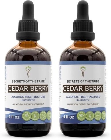 Secrets of the Tribe Cedar Berry Alcohol-Free Liquid Extract, Wildcrafted Cedar Berries (Juniperus monosperma) Dried Berry Tincture Supplement (2 FL OZ) in Saudi Arabia