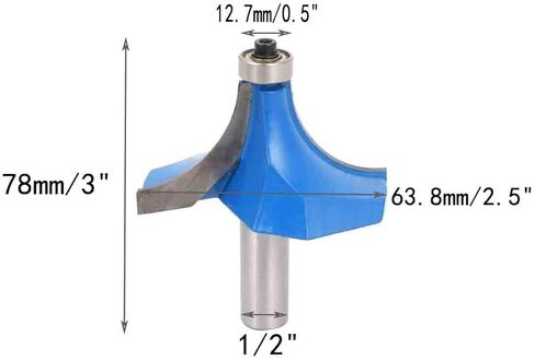 1/2 بوصة عرقوب 2 بوصة نصف قطر 2 مزامير زاوية تقريب فوق أداة بت التوجيه بطول 78 مم in Kuwait