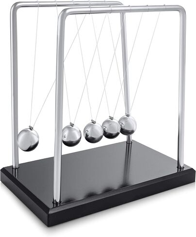 Toys4Boys Newtons Cradle Pendulum Balls, Newton Balls Kinetic Balls with Black Wooden Base Desk Decorations Gadget Cool Office Kinetic Motion Gadget for Home and Office Science Physics Gadget in Saudi Arabia