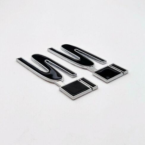 2Pc SI Badge Logo Front Grille Ornament Emblem Decal Sticker with 3M Adhesive Nameplate Suitable for SI Cars (Black) in Saudi Arabia