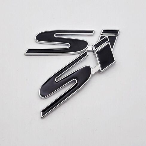 2Pc SI Badge Logo Front Grille Ornament Emblem Decal Sticker with 3M Adhesive Nameplate Suitable for SI Cars (Black) in Saudi Arabia